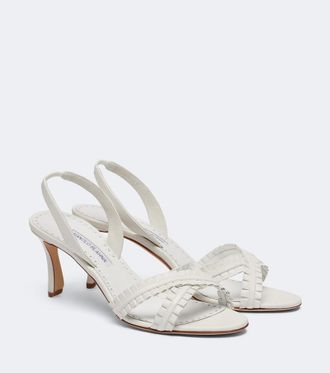 Manolo Blahnik Volusan leather slingback sandals