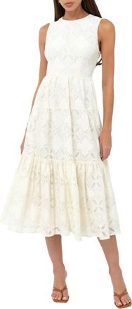 Adelyn Rae Marina Lace Midi Dress In Cream