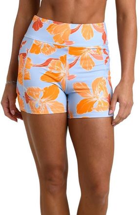 La Blanca Outline Floral High Waist Bike Shorts in Drift at Nordstrom, Size X-Small