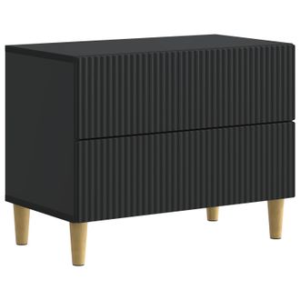vidaXL Armario De Noche Negro 62 X 34,5 X 48 Cm Madera De Ingenier&iacute;a Vidaxl