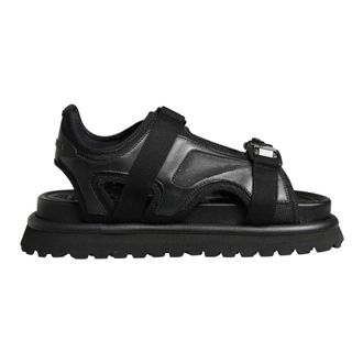 Dolce & Gabbana Flat Sandals, male, Black, Size: 11 1/2 US Sandals Shoes