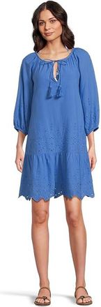 Tommy Bahama Eyelet Cove Embroidered Dress Womens Swimwear Paradiso Blu : MD (US 10-12), Cotton