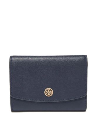 Tory Burch leather tri-fold wallet - women - Calf Leather - One Size - Blue