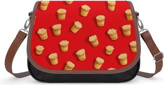 Generic Attern with Instant Noodles Small Womens Crossbody Bags Shoulder Handbag with Adjustable Strap for Travel