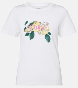 Chlo&eacute; Chlo&eacute; Camiseta de algod&oacute;n estampada con logo