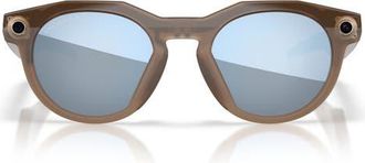Oakley Gender Inclusive HSTN 51mm Polarized Round Sunglasses in Brown Smoke/prizm at Nordstrom