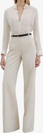Nili Lotan Rivers Wool Pants In Stone