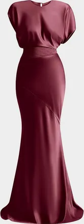 Zhivago Bond Draped Stretch Satin Mermaid Gown
