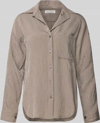 Marc O'Polo Regular Fit Langarmbluse aus Viskose-Mix in Hellbraun, Gr&ouml;&szlig;e 34