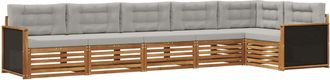 vidaXL Conjunto De Sof&aacute;s De Exterior 6 Uds. Natural Y Gris Claro Vidaxl