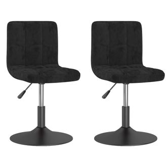 vidaXL Vidaxl - Sillas De Comedor Giratorias 2 Uds Terciopelo Negro