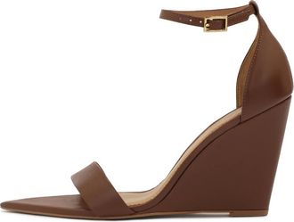 Kazar Bruine leren sandalen met plateauzool - Dames - Sleehakken - Bruin - 35 EU - Leer - Schoenen