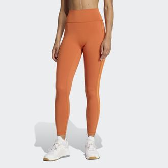 adidas Trainingstights ADIDAS PERFORMANCE OPTIME WORKOUT 3-STREIFEN 7/8 LEGGINGS, Damen, Gr. XXL, N-Gr, fox orange, Obermaterial: 73% Polyester, 27% Elasthan