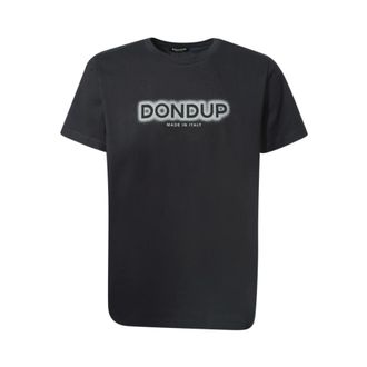 Dondup Tops, Heren, Blauw, S, Katoen, Regular-fit T-shirt met ronde hals