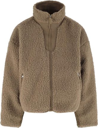 Entire studios Taupe Cropped Plush Teddy Jacket