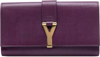 Saint Laurent Pre-owned Clutches, female, Purple, Size: ONE SIZE Pre-owned Envelope Wallet