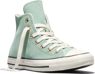 Converse Gender Inclusive Chuck Taylor All Star Suede High Top Sneaker in Thyme Again/Egret/Black at Nordstrom, Size 7.5 Womens