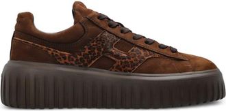 Hogan Leopard Print Logo Sneakers