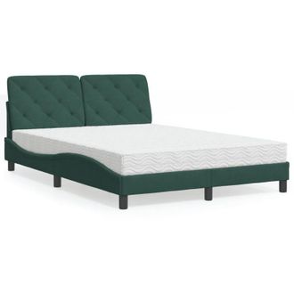 vidaXL Vidaxl - Cama Con Colch&oacute;n Terciopelo Verde Oscuro 120x200 Cm