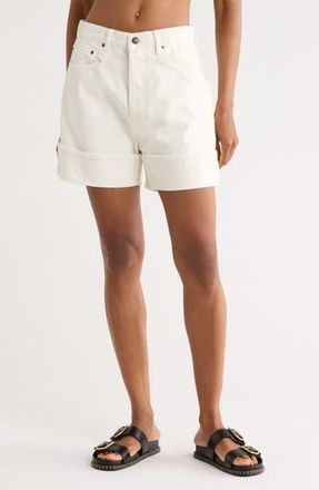R13 Nina High Waist Denim Shorts in Bennett White Selvedge at Nordstrom Rack, Size 27