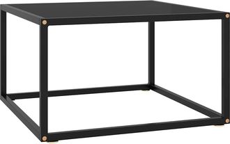 vidaXL Vidaxl - Mesa De Centro Negra Con Vidrio Negro 60x60x35 Cm