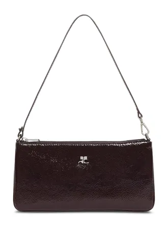 Courr&egrave;ges Ac Naplack Zipped Pouch Glossy Leather Bag