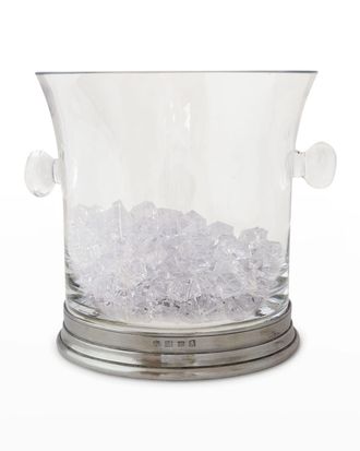 Match Pewter Crystal Ice Bucket with Handles