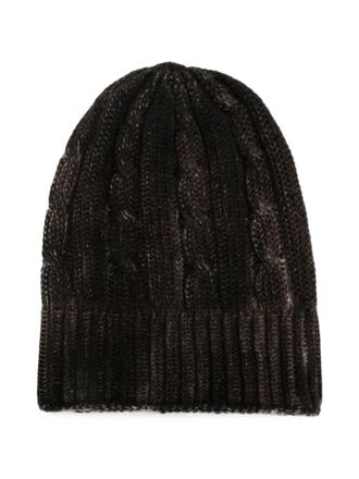 Avant Toi Hat Cashmere Hand Painted Cashmere Braided And Ribbed Hat