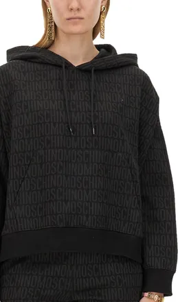 Moschino Logo-Embroidered Sweatshirt - Black