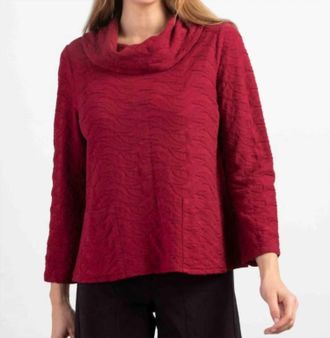 Habitat Cowl Neck Tunic Top In Cranberry