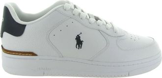 Ralph Lauren Schoenen, Heren, Wit, 41 EU, Leer, Masters Court White Navy Sneakers