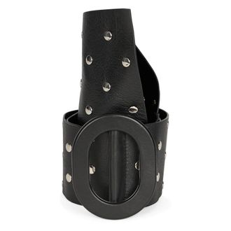 Red Valentino Leather Belt with Decorative Studs - female - RED Valentino - Belts - Black - S - Accessories