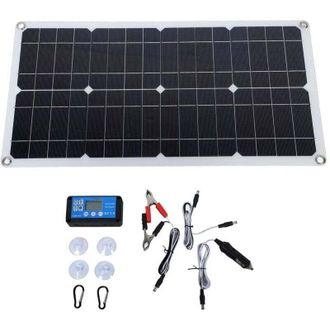 OEM Panel Solar Impermeable Ip67 De 100 W Con Controlador Port&aacute;til De Cc De 12 V/24 V Y 20 A Para Autocaravanas Y Veh&iacute;culos - Kzq