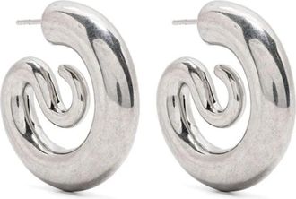 Panconesi Oorbellen met gegraveerde spiraalsluiting - Dames - Oorbellen - Grijs - ONE Size - Accessoires