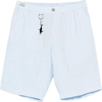 Paul & Shark Bermuda Shorts - Heren - Korte Broeken - Blauw - 2XL - Linnen - Korte Broeken
