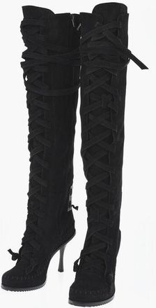 Dsquared2 Suede Lace-Up Boots With 10cm Heel size 40