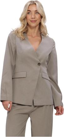 Envii Enraye Blazer 7092 - Dames - Blazers - Beige - L - Leer - Jassen