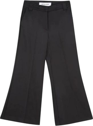 Silvian Heach Wijde Pijpen Broek - Dames - Wijde Broeken - Zwart - L - Polyester - Broeken