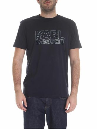 Karl Lagerfeld Blue T-shirt with Karl Lagerfeld print