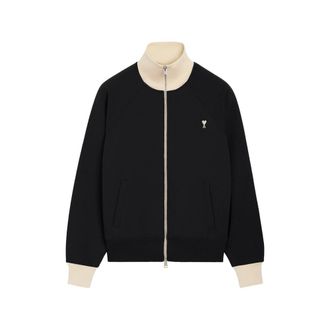Ami Zipped Cotton Sweatshirt With Ami De Coeur