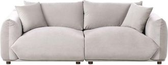 Beliani Modern 3 Seater Velvet Sofa with Scatter Cushions Taupe Upholstery Luvos