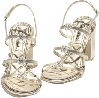 Chanel Gold Resort Show Runway Shoes from 2206 Show Size 38
