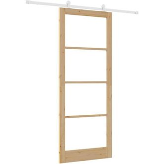 vidaXL Puerta Deslizante Orkdal Marr&oacute;n 93 X 232 Cm Madera Y Metal Vidaxl