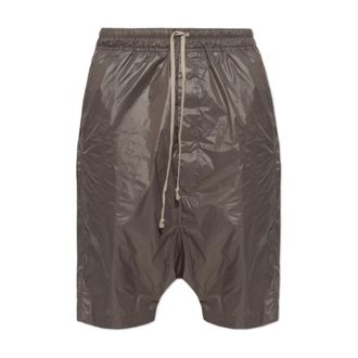 Rick Owens Long Shorts, male, Gray, Size: XL Drawstring Pods Shorts