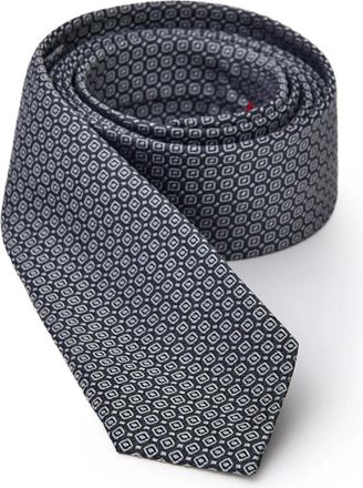 Jil Sander Donkergrijs Zijden Stropdas Microprint - Heren - Stropdassen - Grijs - ONE Size - Accessoires