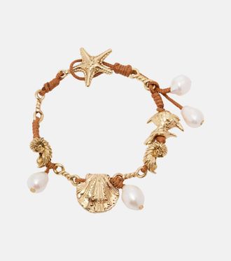 Alemais Faux pearl embellished charm bracelet