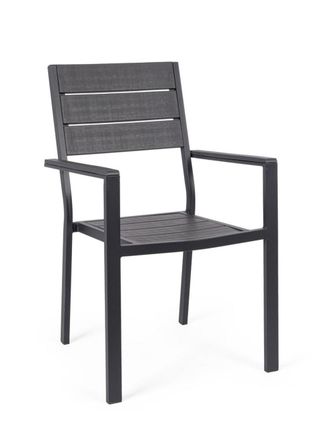 BIZZOTTO Silla de acero y HDPE antracita