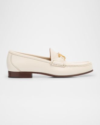 Valentino Garavani VLogo Leather Medallion Loafers