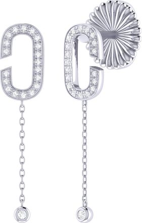 LuvMyJewelry Celia C Sterling Silver Diamond Drop Earring