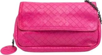 Bottega Veneta Pre-owned Clutches, female, Pink, Size: ONE SIZE Pre-owned Vintage Leather Crossbody Bag